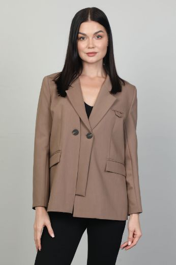 Picture of Bovona 60017 BROWN Women Jacket