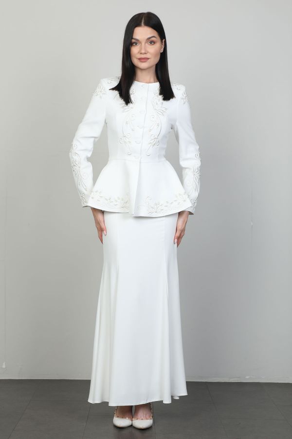 Picture of Nexx 30378 ECRU WOMANS SKIRT SUIT 