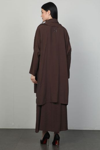 Picture of Nexx 30384 BROWN WOMANS SKIRT SUIT 