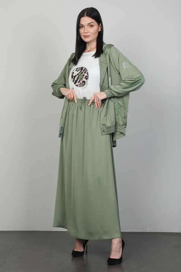 Picture of Nexx 30389 KHAKI WOMANS SKIRT SUIT 