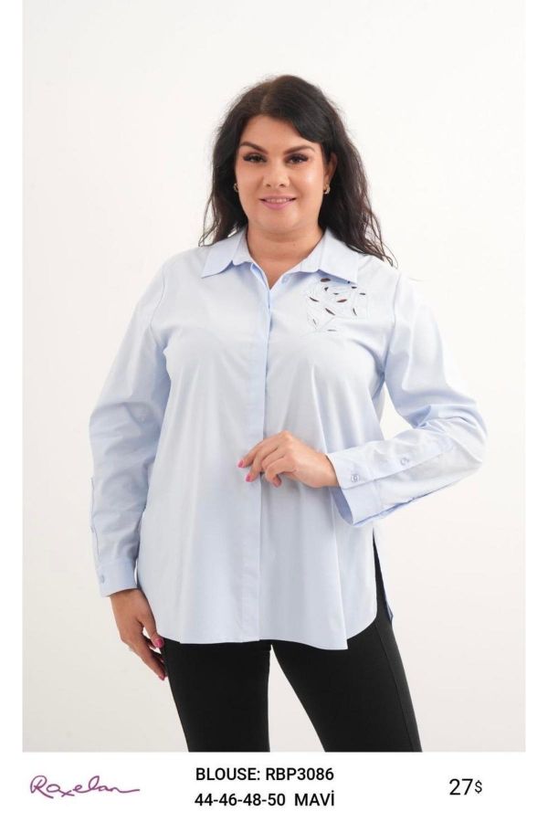 Picture of ROXELAN RBP3086 BLUE Women Blouse