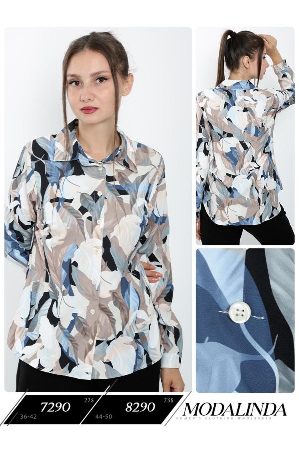 Picture of Modalinda 7290 BLUE Women Blouse