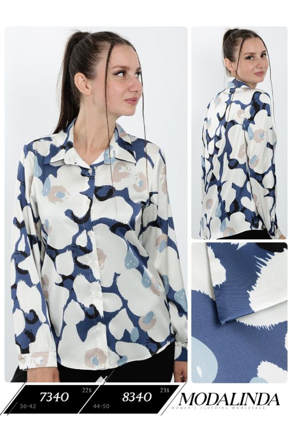 Picture of Modalinda 7340 BLUE Women Blouse