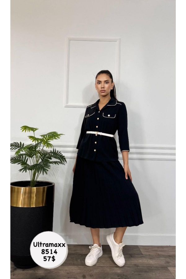 Picture of Ultramaxx 8514 BLACK WOMANS SKIRT SUIT 