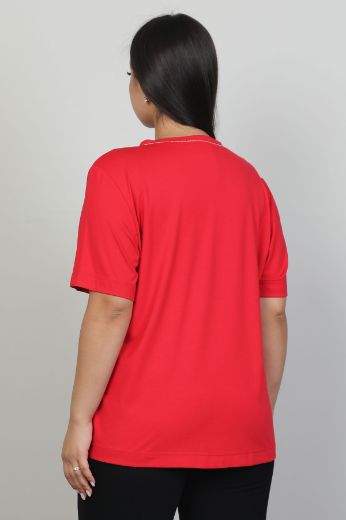 Picture of 4gKiwe MWK526xl RED Plus Size Women Blouse 