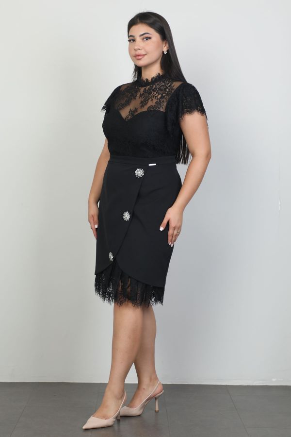 Picture of Green World 8361xl BLACK Plus Size Women Dress 