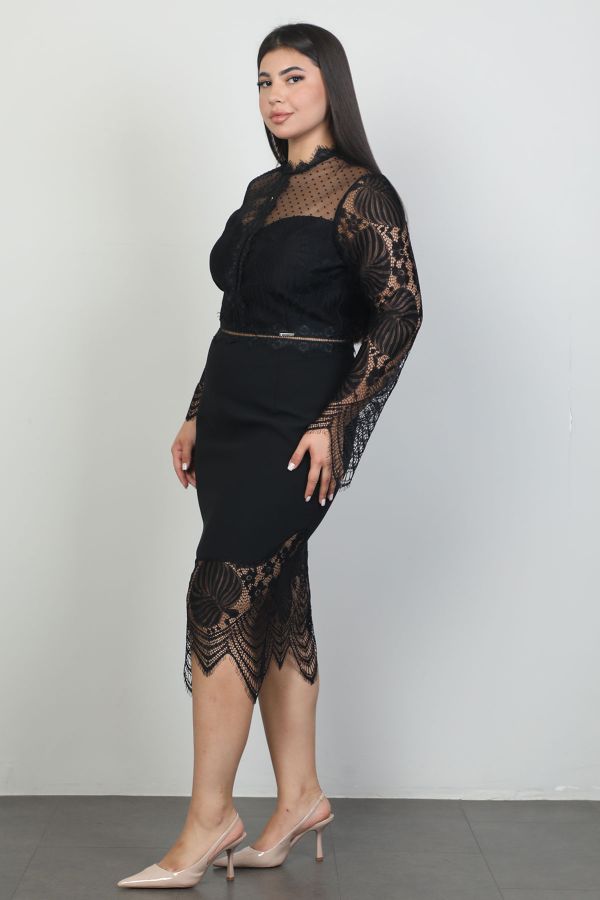 Picture of Green World 8281xl BLACK Plus Size Women Dress 