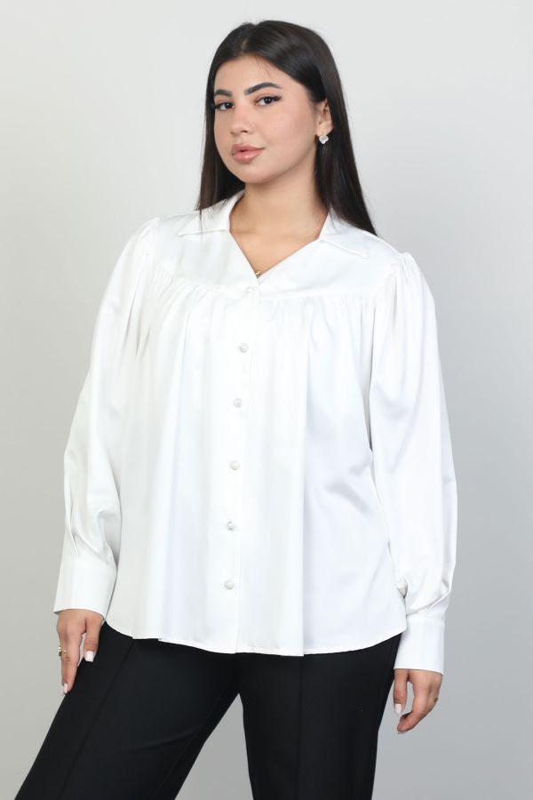 Picture of Lome LM263xl ECRU Plus Size Women Shirt 