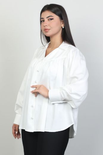 Picture of Lome LM263xl ECRU Plus Size Women Shirt 