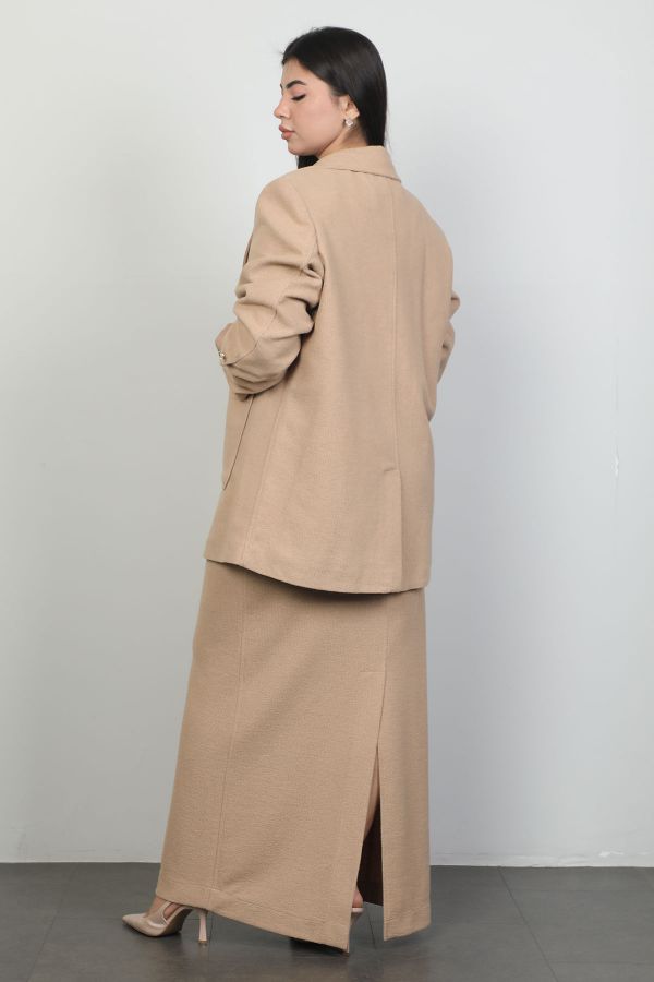 Picture of Lome LM303Txl-LM302Txl BEIGE Plus Size Women Skirt Suit