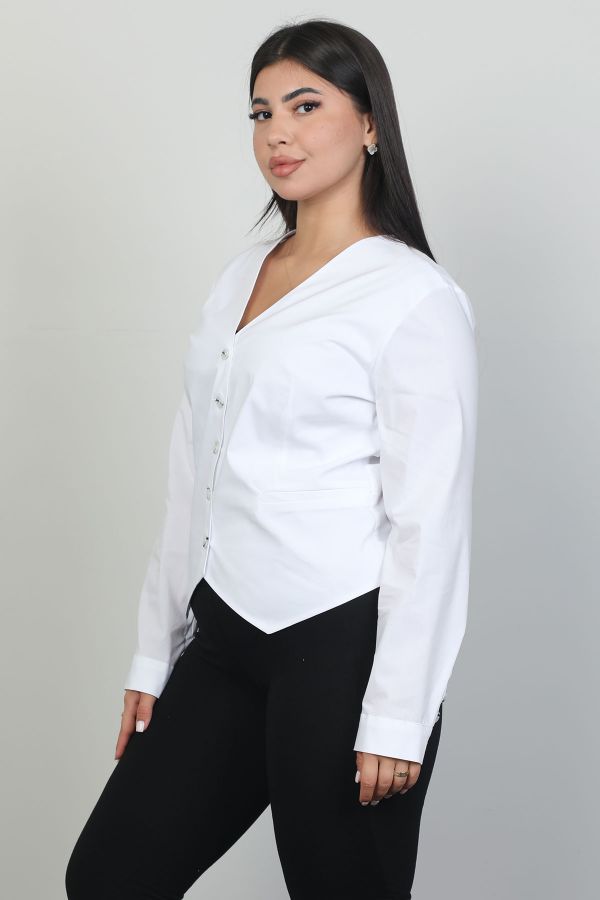 Picture of ROXELAN RB3113xl ECRU Plus Size Women Blouse 