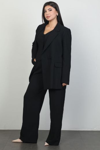 Picture of Xewn 2271xl BLACK Plus Size Women Suit