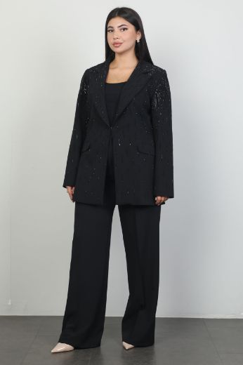 Picture of Xewn 2209xl BLACK Plus Size Women Suit