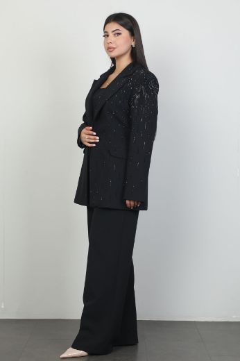 Picture of Xewn 2209xl BLACK Plus Size Women Suit