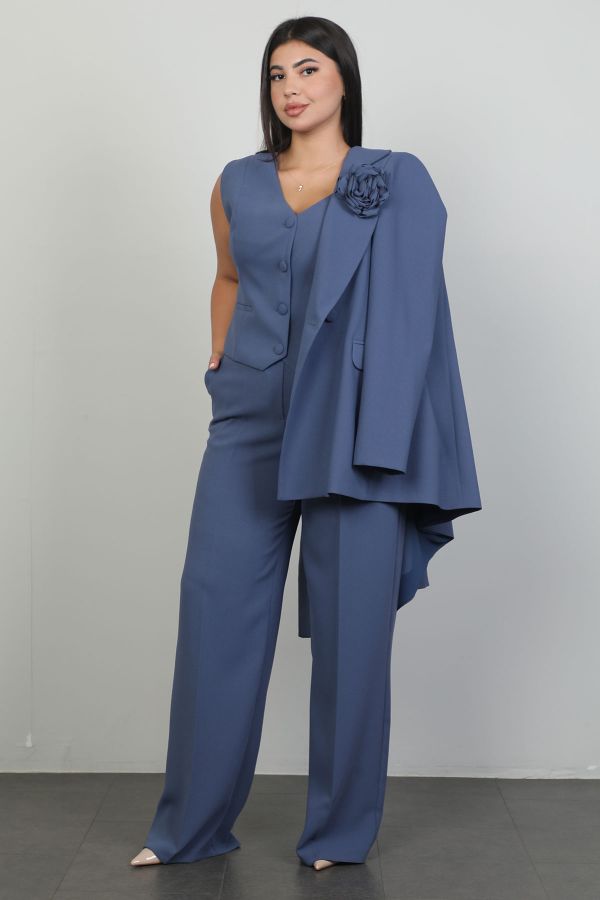 Picture of Xewn 2271xl INDIGO Plus Size Women Suit