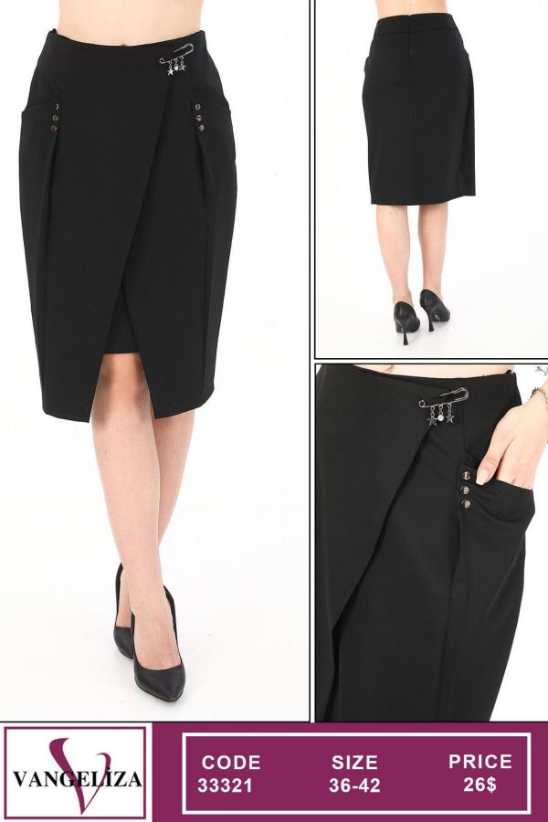 Picture of Vangeliza 33321 BLACK Women Skirt