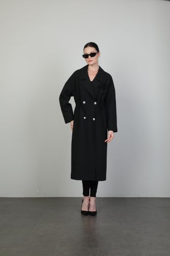 Picture of Icon 486 KB BLACK Women Trenchcoat