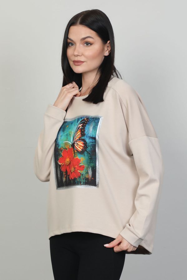 Butella 16170 BEJ Kadın Sweatshirt resmi