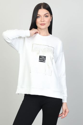 Butella 16149 EKRU Kadın Sweatshirt resmi