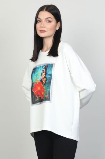 Butella 16170 EKRU Kadın Sweatshirt resmi