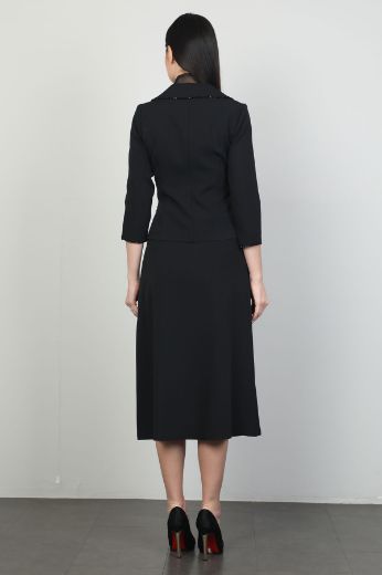 Picture of Green World 8399 BLACK WOMANS SKIRT SUIT 