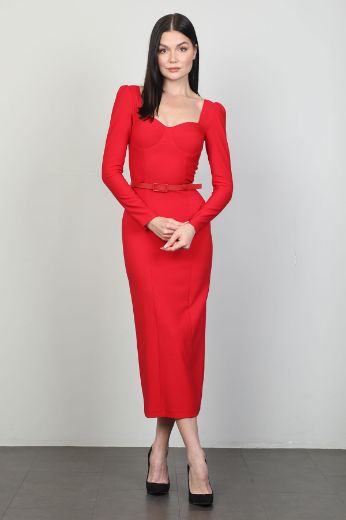 Picture of Green World 8390 RED Women Dress