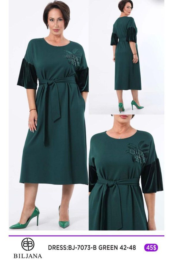 Picture of Biljana 7073xl GREEN Plus Size Women Dress 