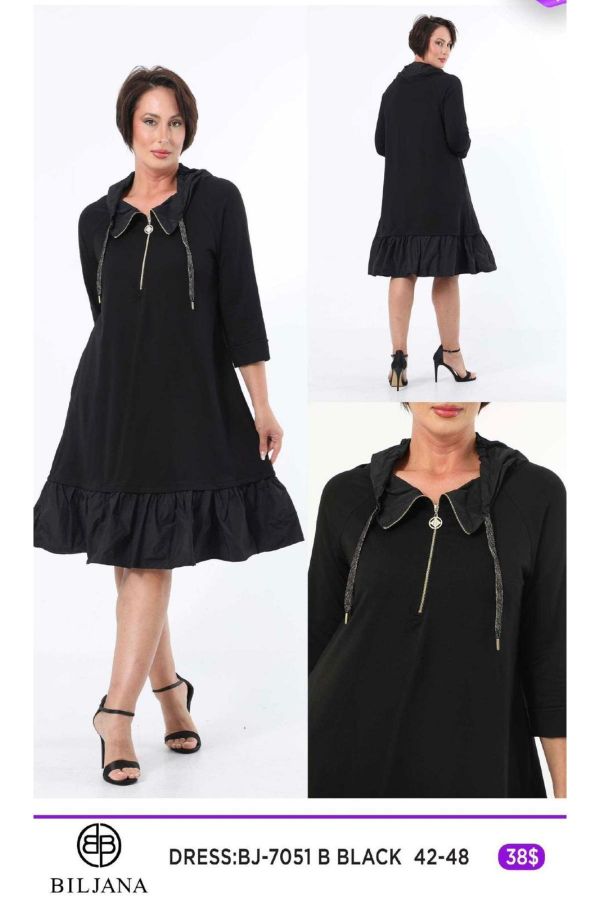 Picture of Biljana 7051xl BLACK Plus Size Women Dress 