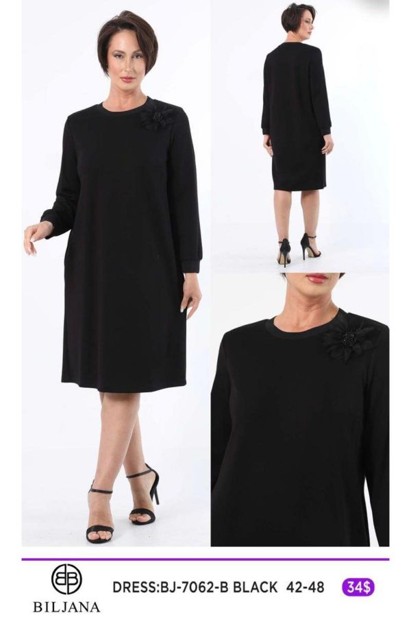 Picture of Biljana 7062xl BLACK Plus Size Women Dress 