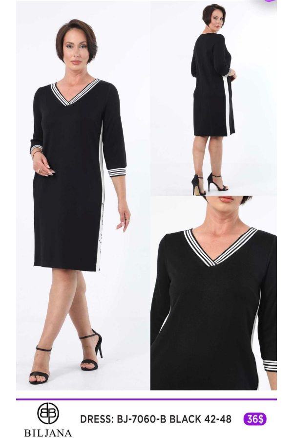 Picture of Biljana 7060xl BLACK Plus Size Women Dress 