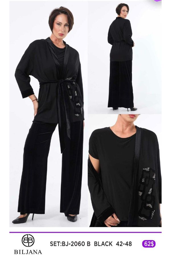 Picture of Biljana 2060xl BLACK Plus Size Women Suit