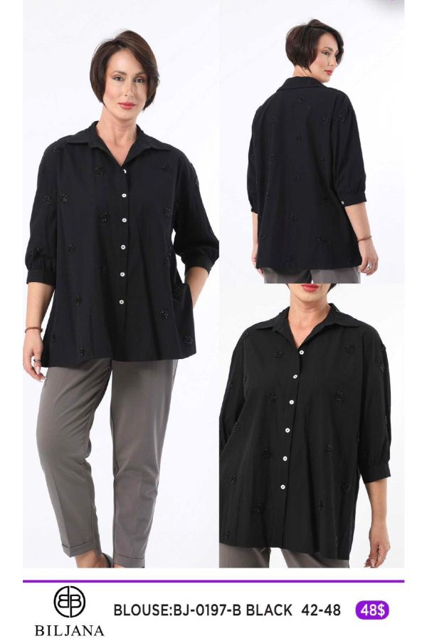 Picture of Biljana 0197xl BLACK Plus Size Women Blouse 