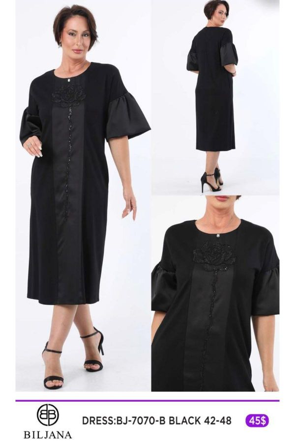 Picture of Biljana 7070xl BLACK Plus Size Women Dress 