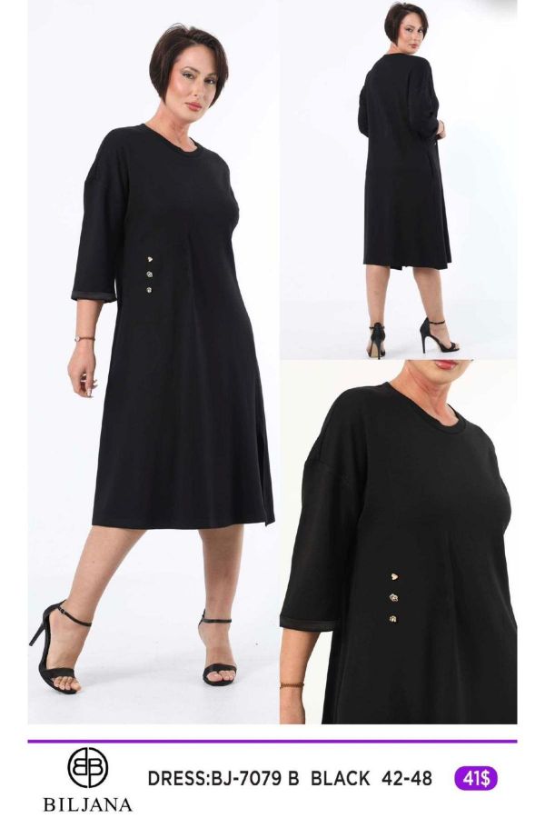 Picture of Biljana 7079xl BLACK Plus Size Women Dress 