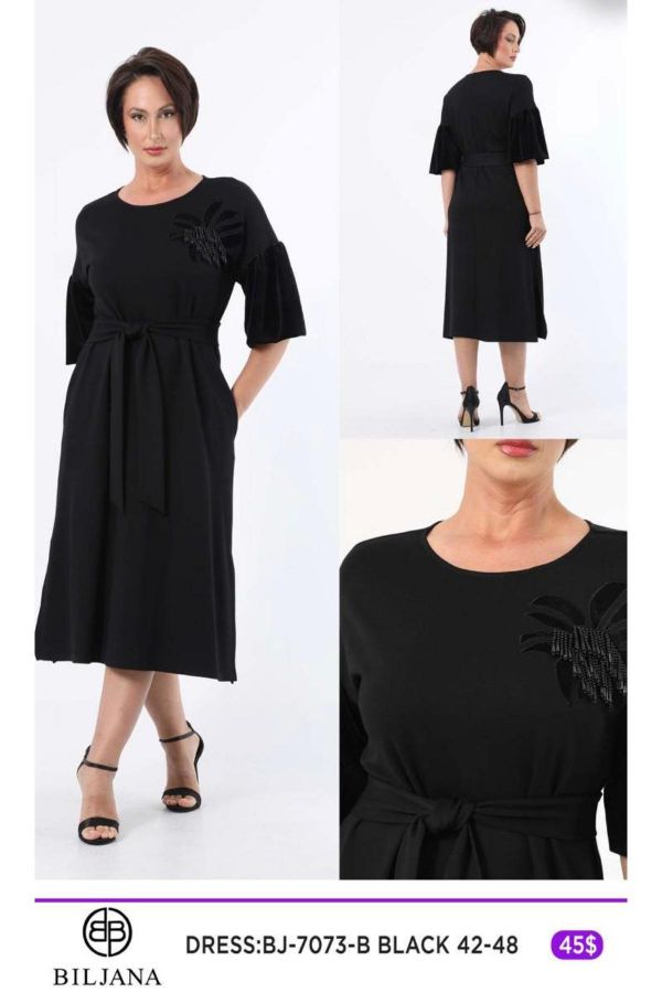 Picture of Biljana 7073xl BLACK Plus Size Women Dress 