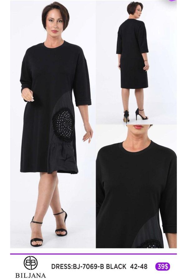 Picture of Biljana 7069xl BLACK Plus Size Women Dress 