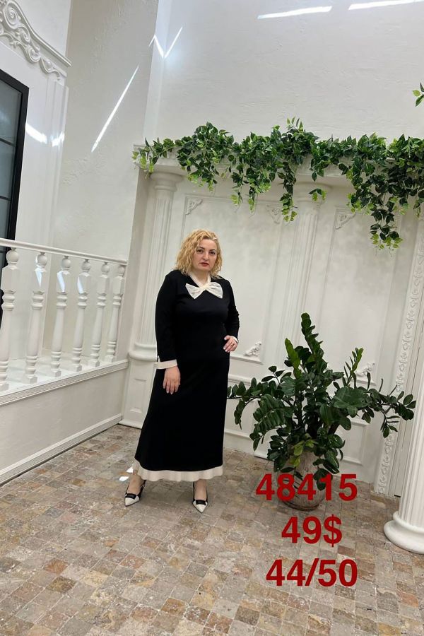 Dalida 48415xl SIYAH Büyük Beden Kadın Elbise resmi