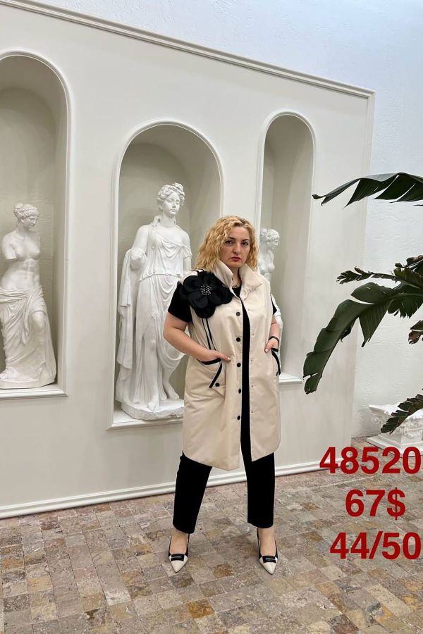 Dalida 48520xl BEJ Büyük Beden Kadın Yelek resmi