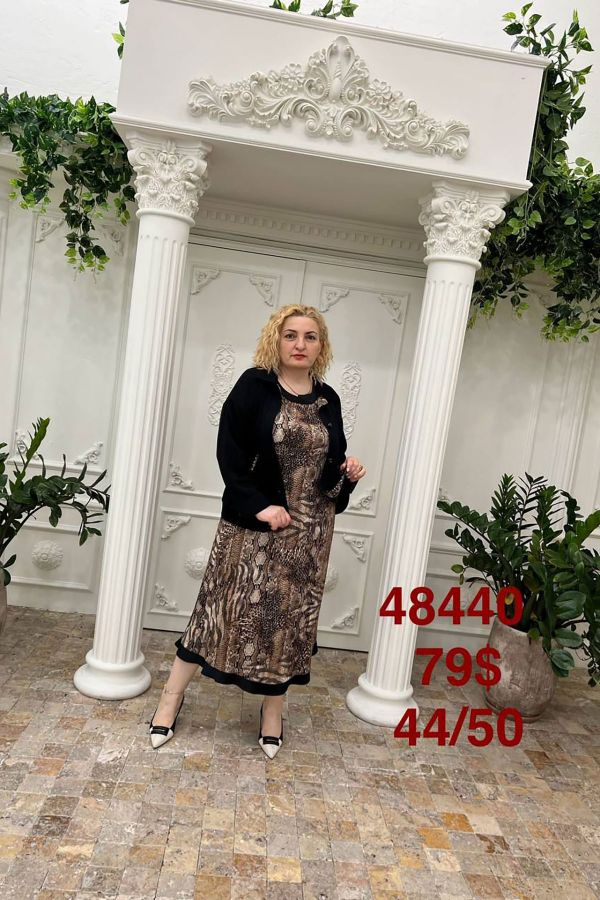 Dalida 48440xl KAHVE Büyük Beden Kadın Elbise resmi