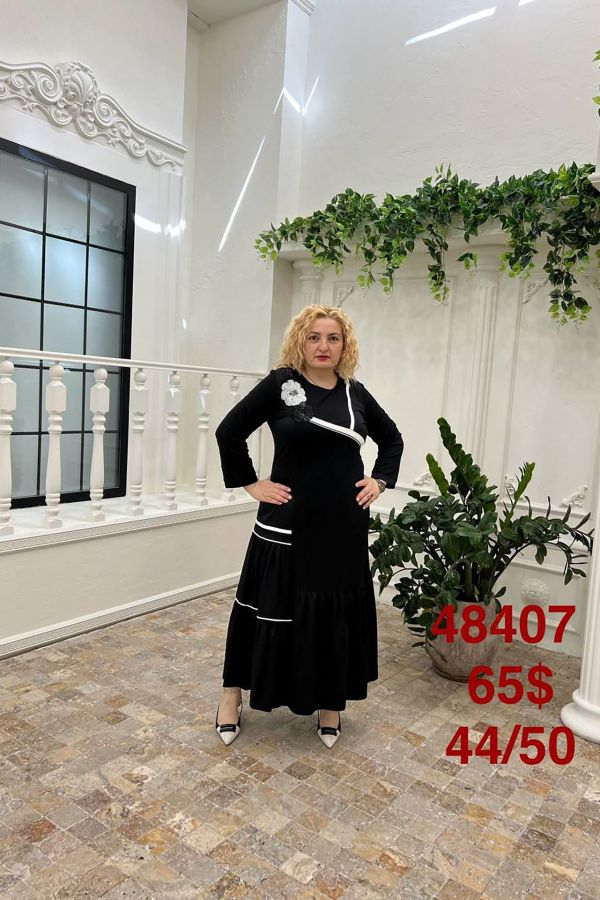 Dalida 48407xl SIYAH Büyük Beden Kadın Elbise resmi