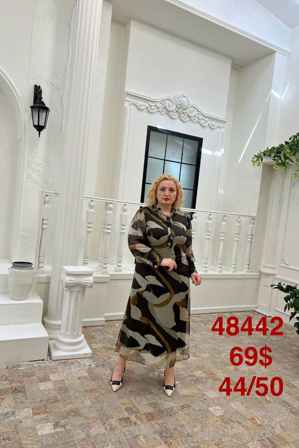 Изображение Dalida 48442xl ХАКИ Женское платье большого размера 