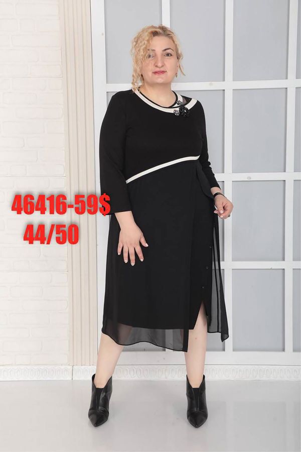 Picture of Dalida 46416xl BLACK Plus Size Women Dress 