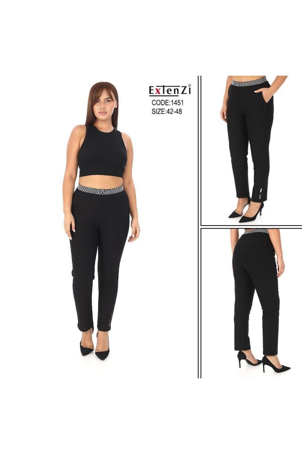 Picture of Extenzi 1451xl BLACK Plus Size Women Pants 