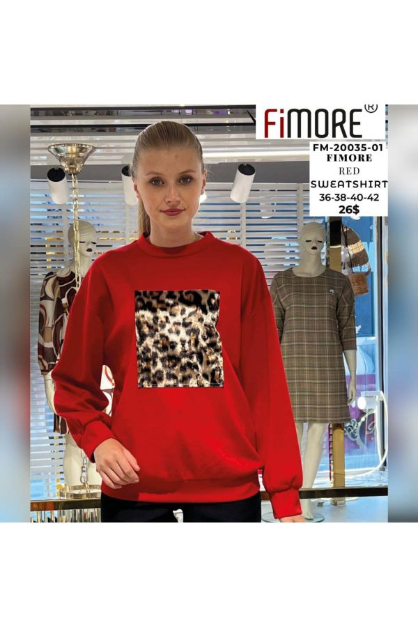 Picture of Fimore 20035-01 RED Women Sweatsihrt