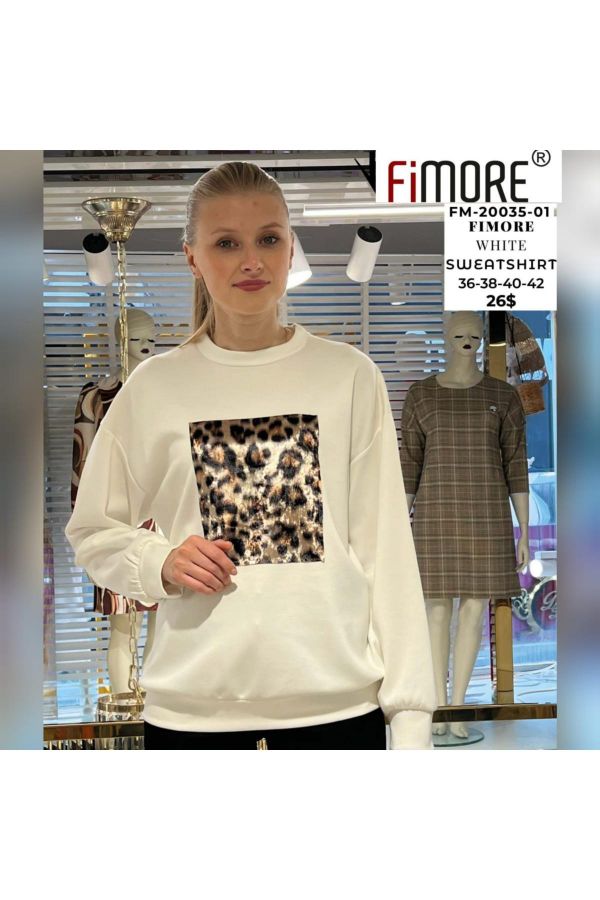 Fimore 20035-01 EKRU Kadın Sweatshirt resmi