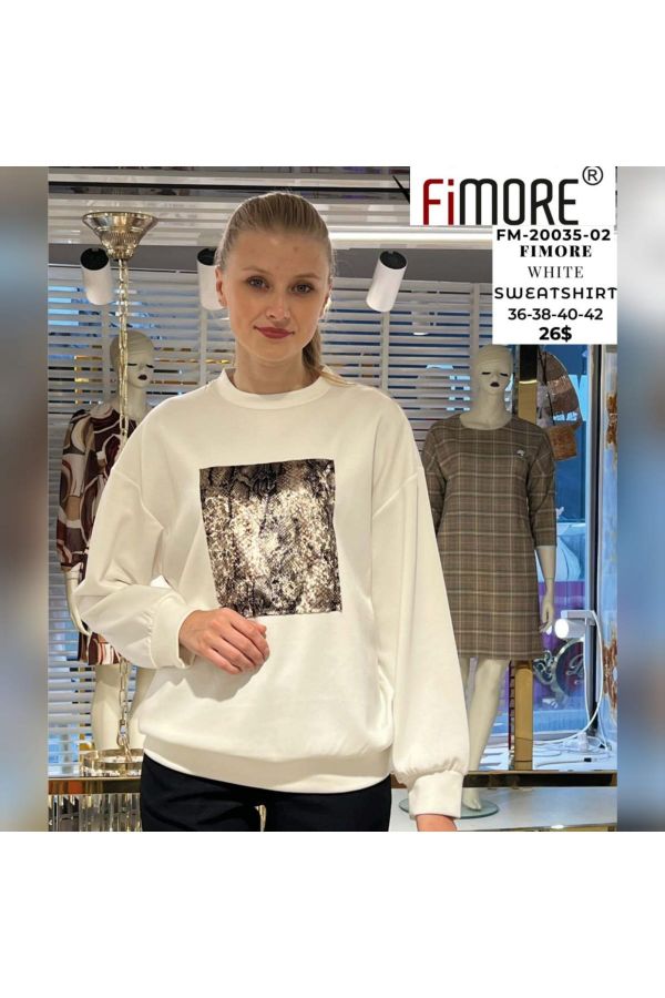 Fimore 20035-02 EKRU Kadın Sweatshirt resmi