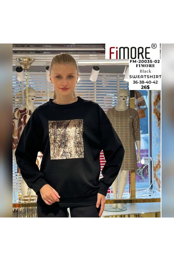 Fimore 20035-02 SIYAH Kadın Sweatshirt resmi