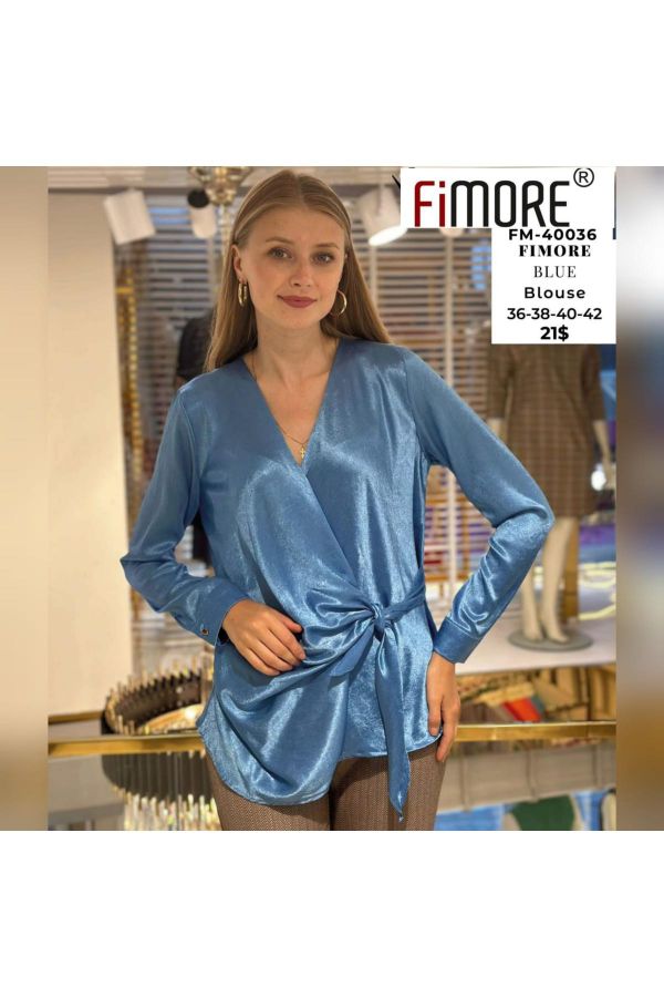 Picture of Fimore 40036 BLUE Women Blouse