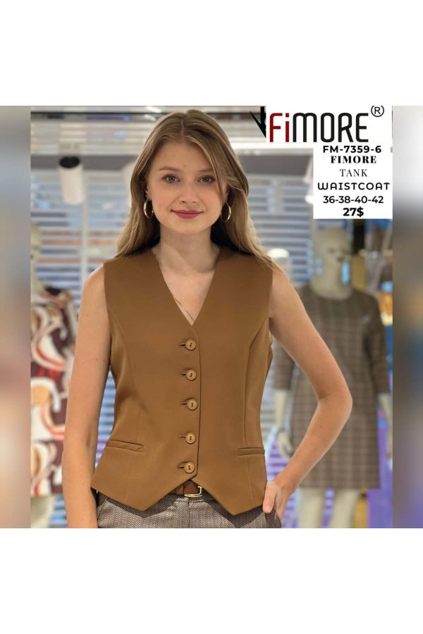 Picture of Fimore 7359-6 BROWN Women Vest