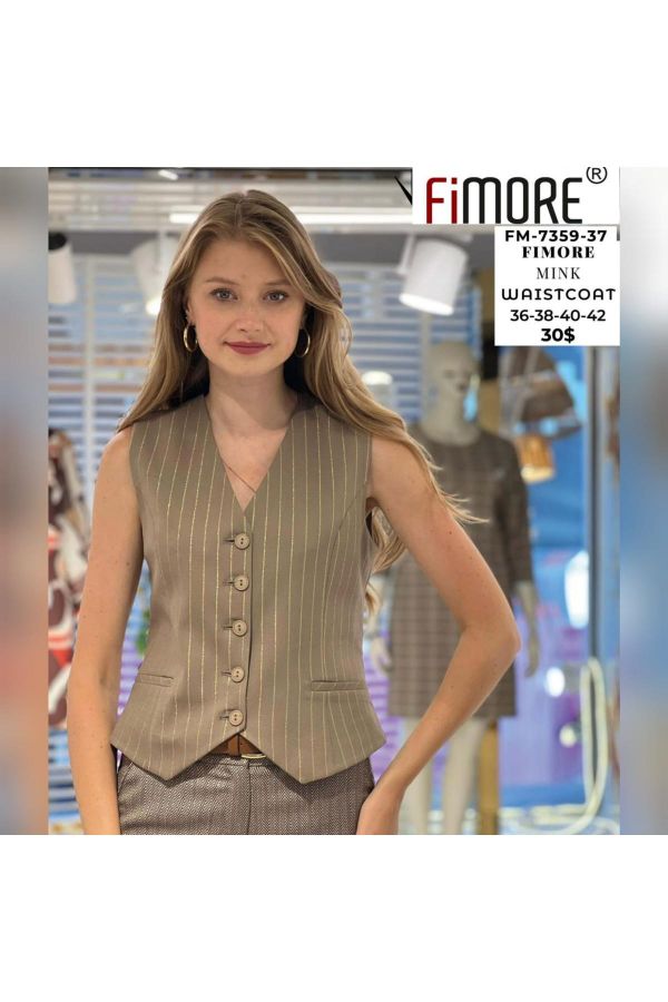 Picture of Fimore 7359-37 BROWN Women Vest